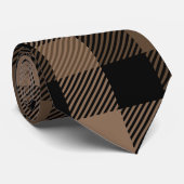 Bruin, beige en zwart geplakt patroon stropdas (Opgerold)