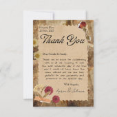 Bruin Beige  Esthetische Scrapbook Wedding Bedankkaart (Voorkant)