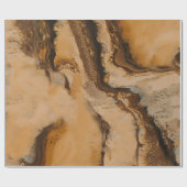 Bruin beige fluid Art Vloeibaar marmer Swirl Paint Cadeaupapier (Vlak)