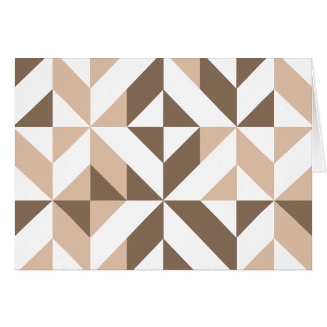 Bruin Beige Geometrisch Kubuspatroon (Voorkant Horizontaal)