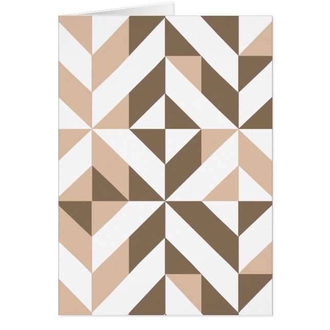 Bruin Beige Geometrisch Kubuspatroon (Voorkant)