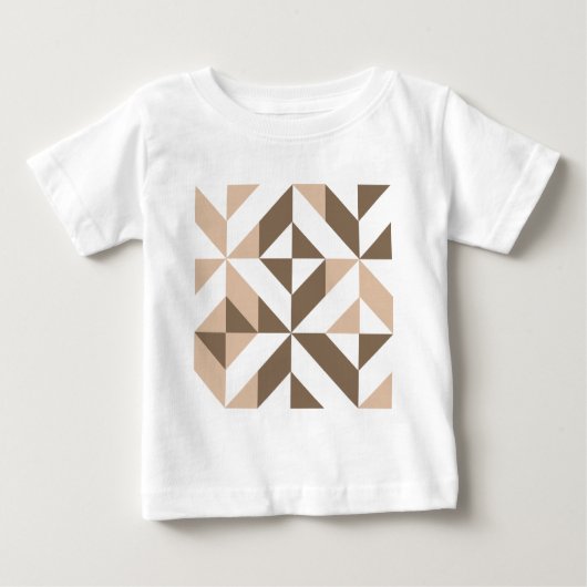Bruin Beige Geometrische Cube Patroon (Voorkant)