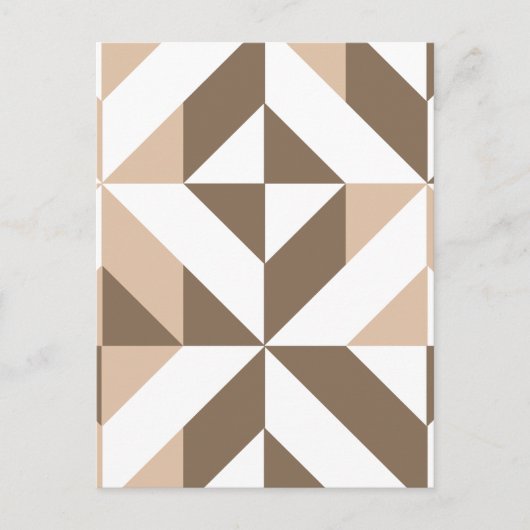 Bruin Beige Geometrische Cube Patroon Briefkaart (Voorkant)
