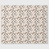Bruin Beige Geometrische Cube Patroon Cadeaupapier (Vlak)