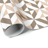 Bruin Beige Geometrische Cube Patroon Cadeaupapier (Rol Hoek)