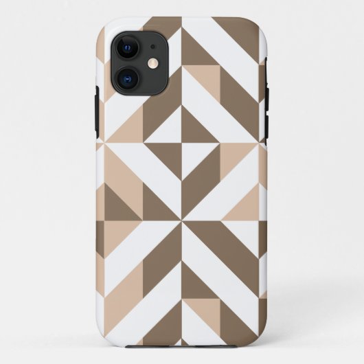 Bruin Beige Geometrische Cube Patroon Case-Mate iPhone Case (Achterkant)