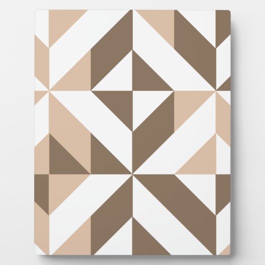 Bruin Beige Geometrische Cube Patroon Fotoplaat (Voorkant)