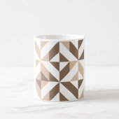 Bruin Beige Geometrische Cube Patroon Koffiemok (Center)