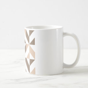 Bruin Beige Geometrische Cube Patroon Koffiemok