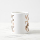 Bruin Beige Geometrische Cube Patroon Koffiemok (Center)