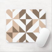 Bruin Beige Geometrische Cube Patroon Muismat (Met muis)