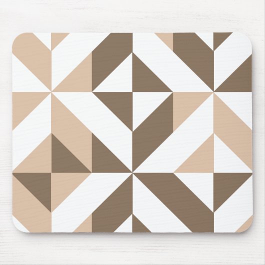 Bruin Beige Geometrische Cube Patroon Muismat (Voorkant)
