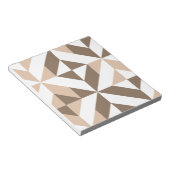 Bruin Beige Geometrische Cube Patroon Notitieblok (Schuin)