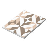 Bruin Beige Geometrische Cube Patroon Notitieblok (Linkerzijde)