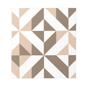 Bruin Beige Geometrische Cube Patroon Notitieblok