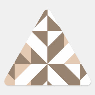 Bruin Beige Geometrische Cube Patroon Sticker