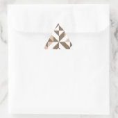 Bruin Beige Geometrische Cube Patroon Sticker (Tas)