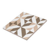 Bruin Beige Geometrische Cube Patroon Tegeltje (Zijkant)