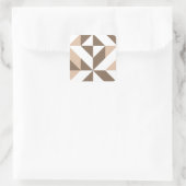 Bruin Beige Geometrische Cube Patroon Vierkante Sticker (Tas)
