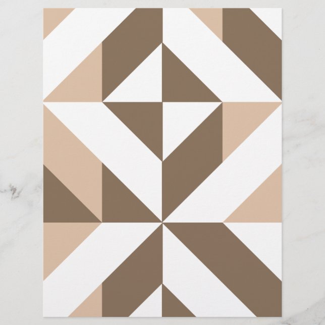 Bruin beige geometrische schottenschraappapier (Voorkant)