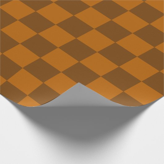 Bruin Beige geruite blokprint Cadeaupapier (Hoek)