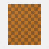 Bruin Beige geruite blokprint Fleece Deken (Voorkant)