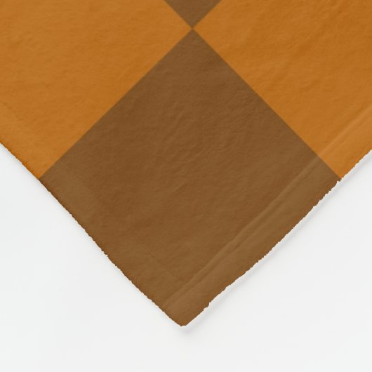 Bruin Beige geruite blokprint Fleece Deken (Hoek)