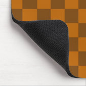 Bruin Beige geruite blokprint Muismat (Hoek)