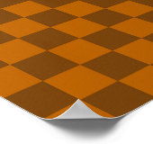 Bruin Beige geruite blokprint Poster (Hoek)