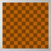 Bruin Beige geruite blokprint Poster (Voorkant)