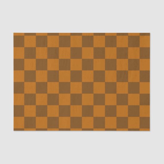 Bruin Beige geruite blokprint Tissuepapier (Voorkant)