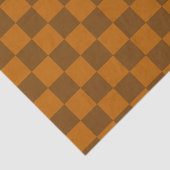 Bruin Beige geruite blokprint Tissuepapier (Detail)