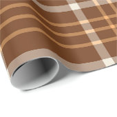 Bruin Beige geruite geruite geruite patroon Cadeaupapier (Rol Hoek)