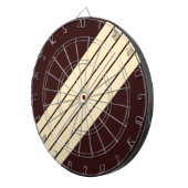 Bruin Beige Gestreepte 70s 80s Klassieke Retro Str Dartbord (Voorkant Rechts)