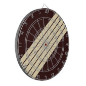 Bruin Beige Gestreepte 70s 80s Klassieke Retro Str Dartbord (Voorkant Links)