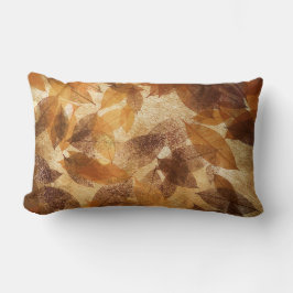 Bruin Beige Gold Leafs Autumn Linen Kussen