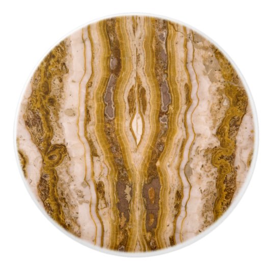 Bruin Beige Grain Marble Keramische Knop (Voorkant)