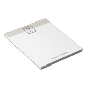 Bruin Beige Groen Schoon Manly Monogram & Naam Notitieblok (Schuin)