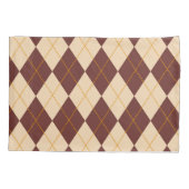 Bruin Beige Herfst Argyle Diamant Patroon Kussensloop (Achterkant)