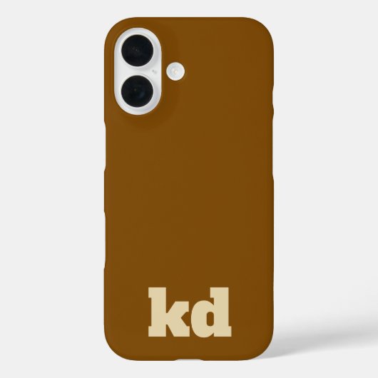 bruin &beige initiaal monogram  Case-Mate iPhone case (Achterkant)