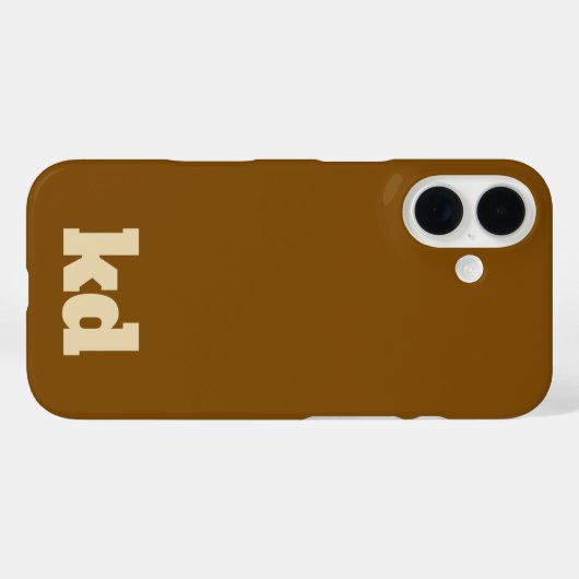 bruin &beige initiaal monogram Case-Mate iPhone case (Achterkant (horizontaal))