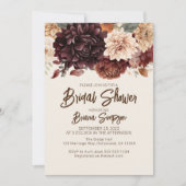 Bruin Beige Ivory Flowers Vrijgezellenfeest Kaart (Voorkant)