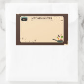 Bruin Beige Keuken Notities Cartoon Tekeningen Rechthoekige Sticker (Tas)