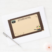 Bruin Beige Keuken Notities Cartoon Tekeningen Rechthoekige Sticker (Envelop)