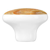 Bruin & Beige Marmeren Print Keramische Knop (Zijkant)