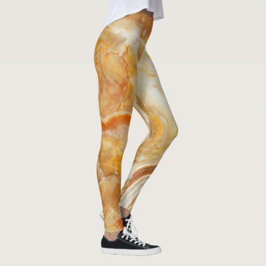 Bruin & Beige Marmeren Print Leggings (Rechts)