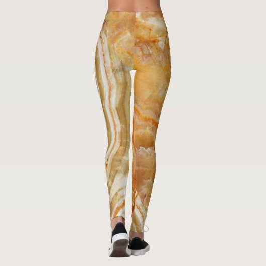 Bruin & Beige Marmeren Print Leggings (Achterkant)