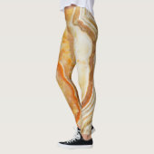 Bruin & Beige Marmeren Print Leggings (Links)
