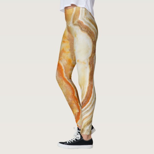 Bruin & Beige Marmeren Print Leggings (Links)