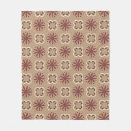 Bruin Beige Marokkaans Mozaïek Geometrisch Patroon Fleece Deken